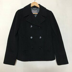 J. Crew Size 4 Black Peacoat Wool by Nello Gori Double Breasted 2 Pockets